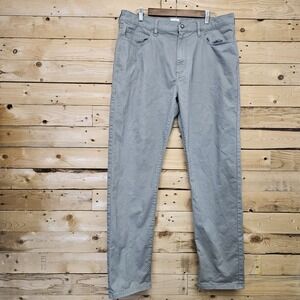 Flint and Tinder Pants Mens 36 x 32 Tapered Fit Gray 5-Pocket Chino Stretch